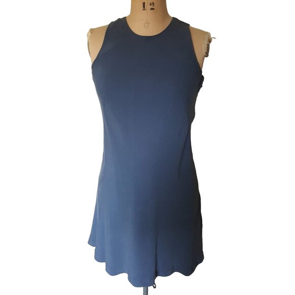 Laura Ashley gray blue A line shift sheath mini dress 6 - Picture 10 of 12